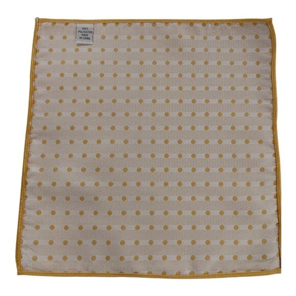 ALLURE MEN'S MULTI-DOT POCKET SQUARE GOLD-WHITE - Picture 3 of 3